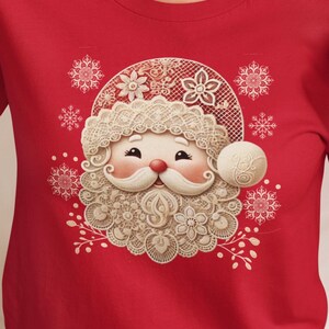 Santa Lace Shirt, Santa Shirt, Chirstmas Tees, Holiday Shirt