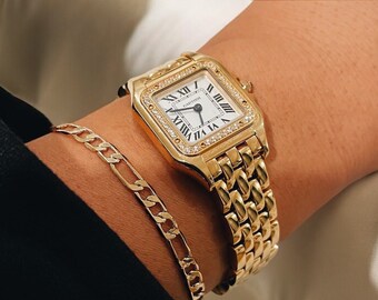 Womens Watch,  Square Watch Gold/Silver Colour- Perfect women gift