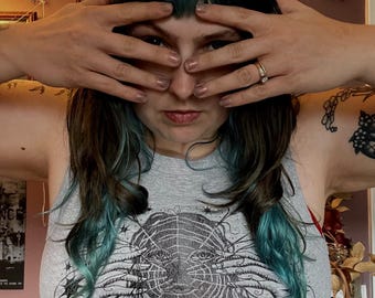 Caught in My Web ~ Spider Lady  ~ Screenprinted by Hand, Original Art