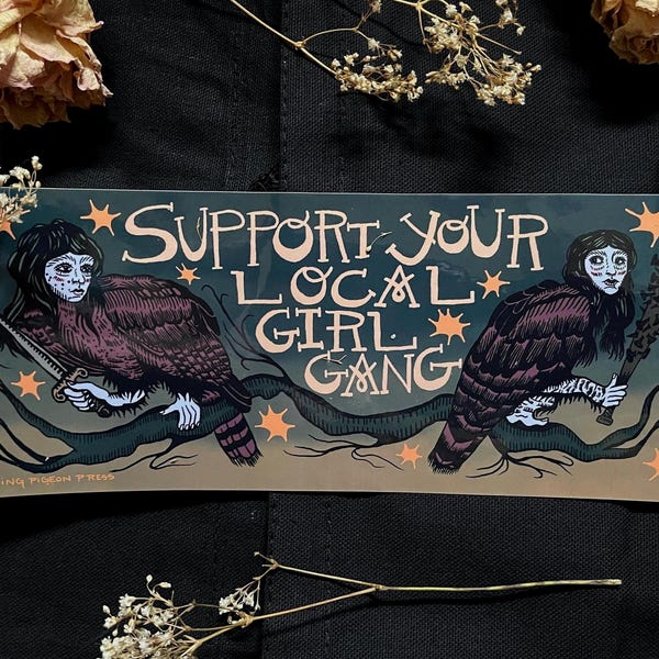 Harpy Girl Gang Bumper Sticker: Waterproof Fadeproof