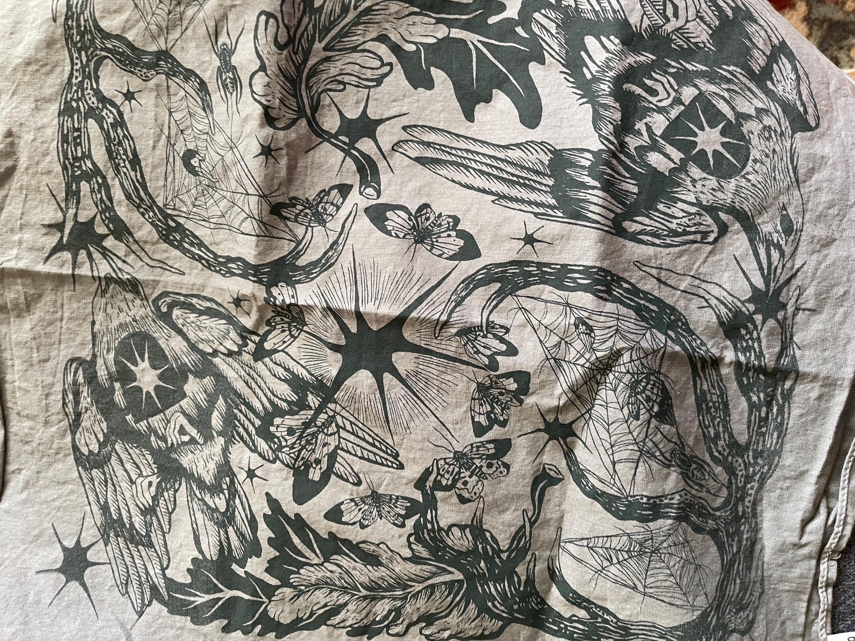 Decay Collector Bandana, screen printed, hand dyed