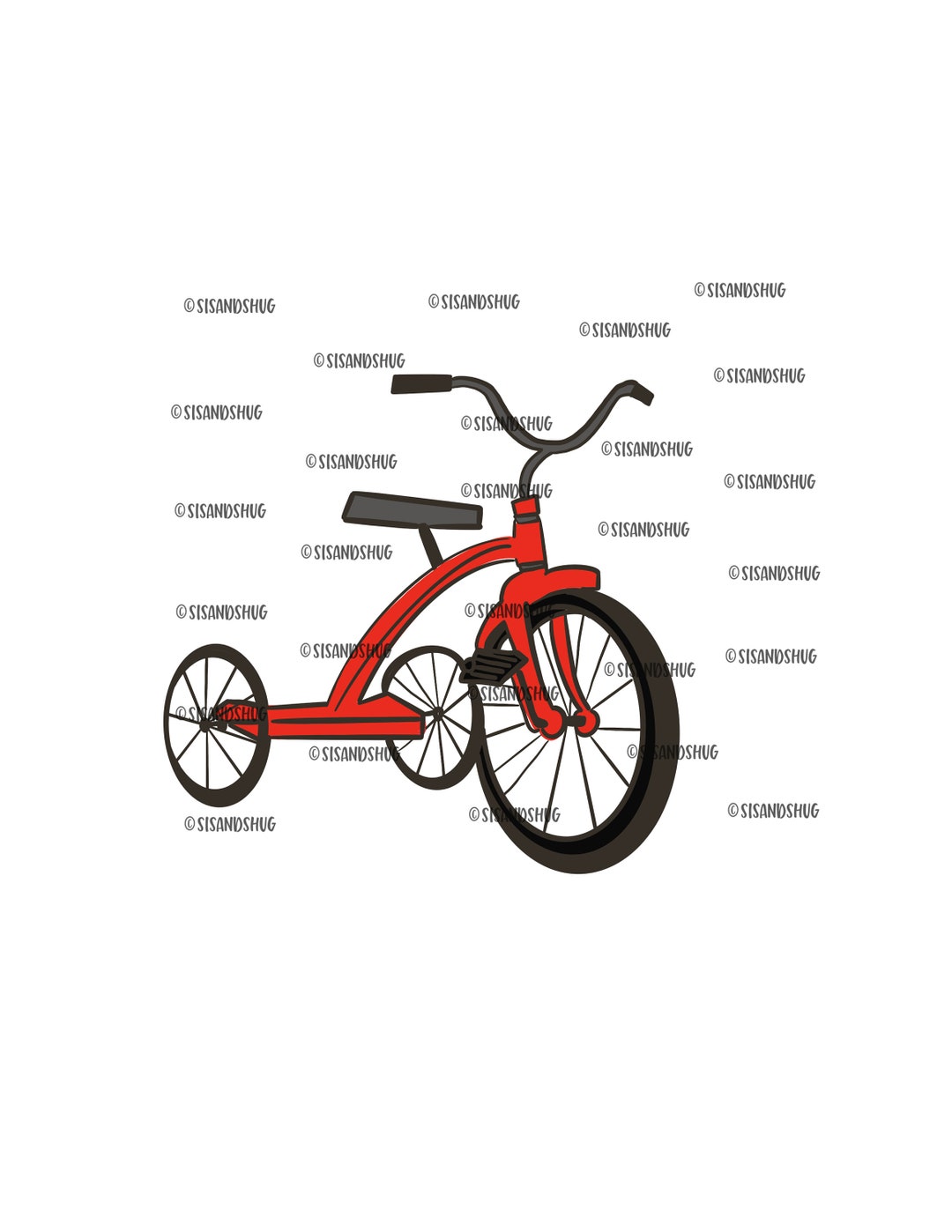 Red Tricycle PNG Hand Drawn Sublimation Design Etsy