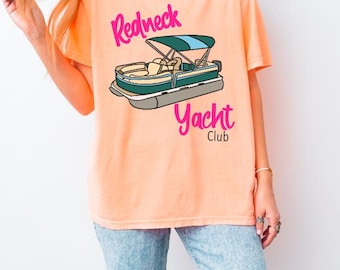 Redneck Yacht Club PNG Ponton Boat Design Zabawna koszulka letnia Lake Life Sublimacja Transfer Hurtowa Komercyjna DTF Cricut Pobierz