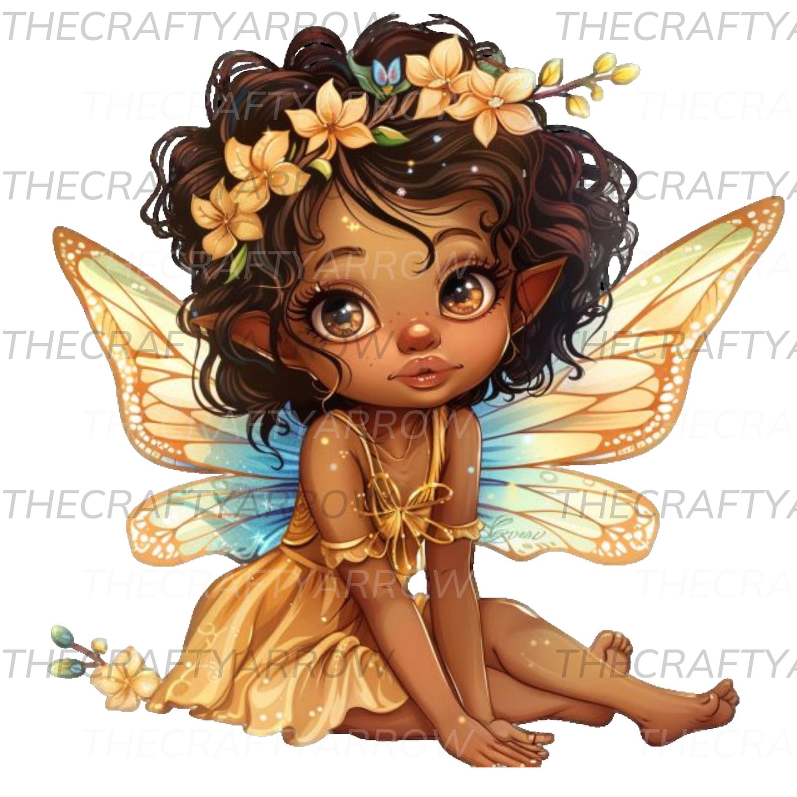 Little Black Fairy Girls PNG Sublimation Fairy Girl Clipart Black Fairy ...