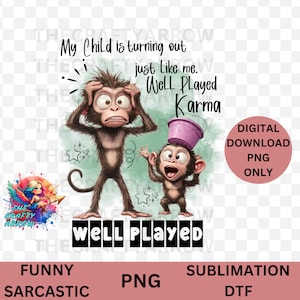 よくやったカルマ PNG、昇華デザイン、かわいい大人のユーモアの引用、PNG、皮肉、怒り、悪態、愚かな言葉、漫画、マグカップ、タンブラー