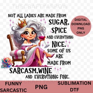 Crazy Old Grandma PNG, funny drinking wine Sublimation Design, Funny Grandma, Cute, Printable Art, Quirky Grandmother, Mother&#39;s Day,