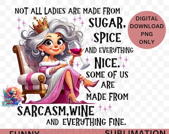 Crazy Old Grandma PNG, funny drinking wine Sublimation Design, Funny Grandma, Cute, Printable Art, Quirky Grandmother, Mother's Day,