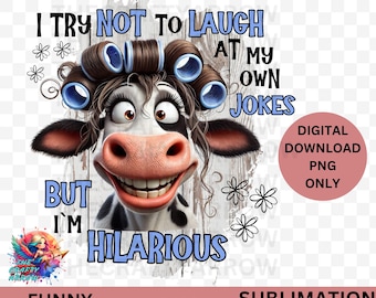 Grappige sublimatie, sarcastische digitale download png, koffiemok, sublimatie, T-shirt draagtas, moe png, luie koe, koe png