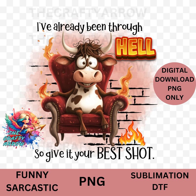 Humour Bull Sarcastic PNG, Sublimation Design, Cute Adult Humour Quote, PNG ...