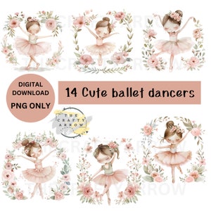 ballet dancer PNG- a girl in a tutu dancing with flowers, girl dancing with butterflies, drawing dancing, sublimation