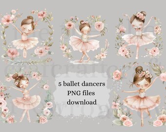 かわいいバレリーナのクリップアート、昇華クリップアート