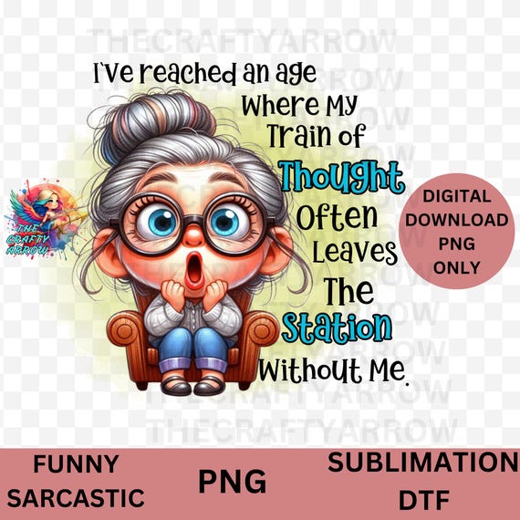 Crazy Old Grandma PNG, Sublimation Design, Funny Grandma, Cute