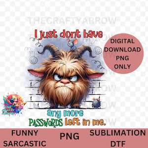 Funny sublimation, sarcastic, PNG digital download, coffee mug sublimation, passwords funny quote