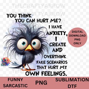 Funny sublimation, sarcastic bird PNG, crazy bird, PNG digital download, coffee mug sublimation, you think you can hurt me