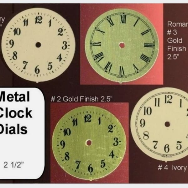 Old Fashion New Clock Face  2.5" Round Metal craft Supply