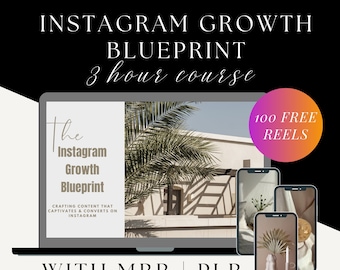 Blauwdrukcursus Instagram-groei met master doorverkooprechten en huismerkrechten | DFY Instagram-groeigids | MRR PLR gezichtsloze marketing