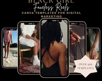 Libreria di contenuti di Melanin Faceless Reels / Video stock con MRR / Reel PLR di ragazze nere per il marketing digitale / Marketing su Instagram / Reel IG
