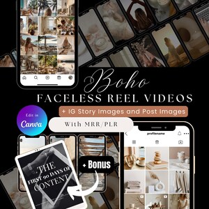 Boho Aesthetic Faceless Videos with MRR/PLR for Digital Marketing | Done For You | Master Resell Rights | Content Creator | Instagram Reels