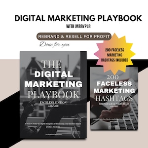 Digital Marketing Guide with MRR PLR | Done For You | Master Resell Rights | Content Creator | Resell for Passive Income | Faceless Hashtags