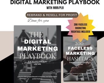 Digital Marketing Guide with MRR PLR | Done For You | Master Resell Rights | Content Creator | Resell for Passive Income | Faceless Hashtags