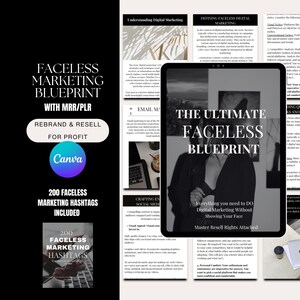 PLR Ebook, Faceless PLR Digital Product, Master Resell Rights, Ebook Digital Marketing, MRR Template Digital, Done for You Faceless Guide