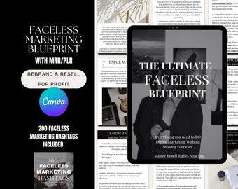 PLR Ebook, Faceless PLR Digital Product, Master Resell Rights, Ebook Digital Marketing, MRR Template Digital, Done for You Faceless Guide