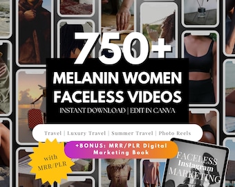 Melanin Faceless Reels Ästhetische Videos für Instagram | MRR PLR Digitales Marketing | Master Weiterverkaufsrechte | Done For You Inhalt Ersteller