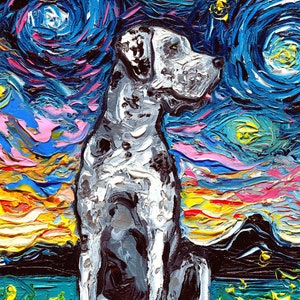 High Quality Wall Artwork Home Decor By Aja Free Us Shipping Merle Great Dane Starry Night Dog Print Ready To Hang Framed Wall Art