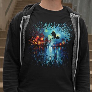Shirt - Flight of a Dragon Starry Night Flying Dragon Silhouette Fantasy Short-Sleeve Unisex T-Shirt Art by Aja Soft top clothing