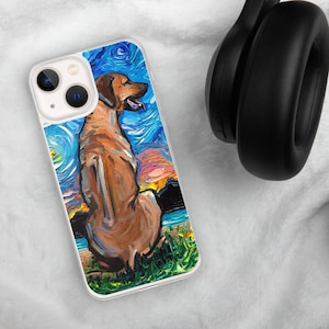 Rhodesian Ridgeback Night iPhone Case Dog lover cute pup Phone Protector art by Aja