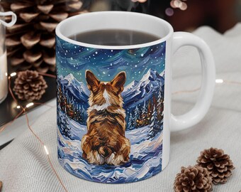 Corgi Dog Christmas Holiday Ceramic Coffee Mug