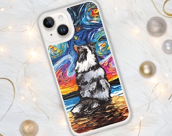 Merle Shetland Sheepdog Sheltie iPhone Case Dog Lover Phone Protector Starry Night Art by Aja