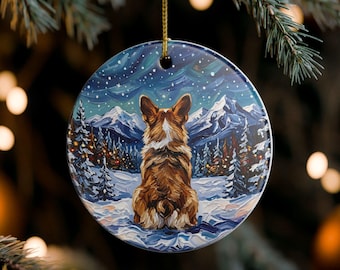 Corgi Holiday Ornament | Ceramic Christmas Tree Decoration