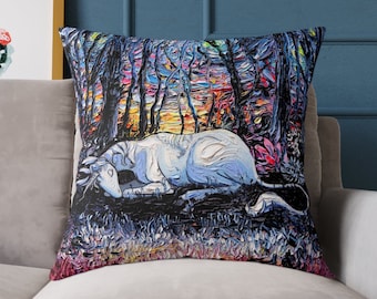 Sleeping Unicorn Throw Pillow | Starry Night Art Accent Pillow
