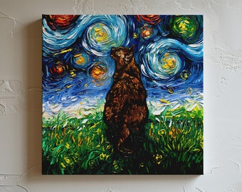 Cat Starry Night Canvas Print Tortoiseshell Cat Lover Gift Starry Cat Print Canvas Gallery Wall Art Tortie Cat Mom Gift Idea Home Decor