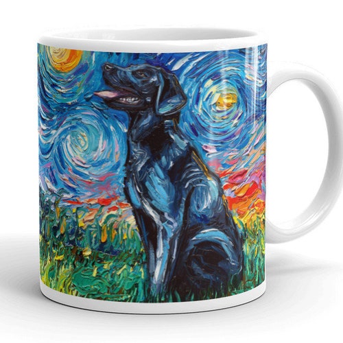Bernedoodle Coffee Mug Starry Night Dog Lover Art by Aja - Etsy