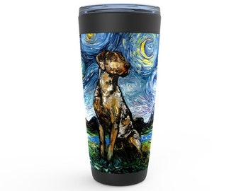 Catahoula Leopard Dog Starry Night Viking Tumbler Insulated Stainless Steel Drinkware Art By Aja Travel Mug