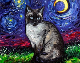 Siamese Cat Art Etsy