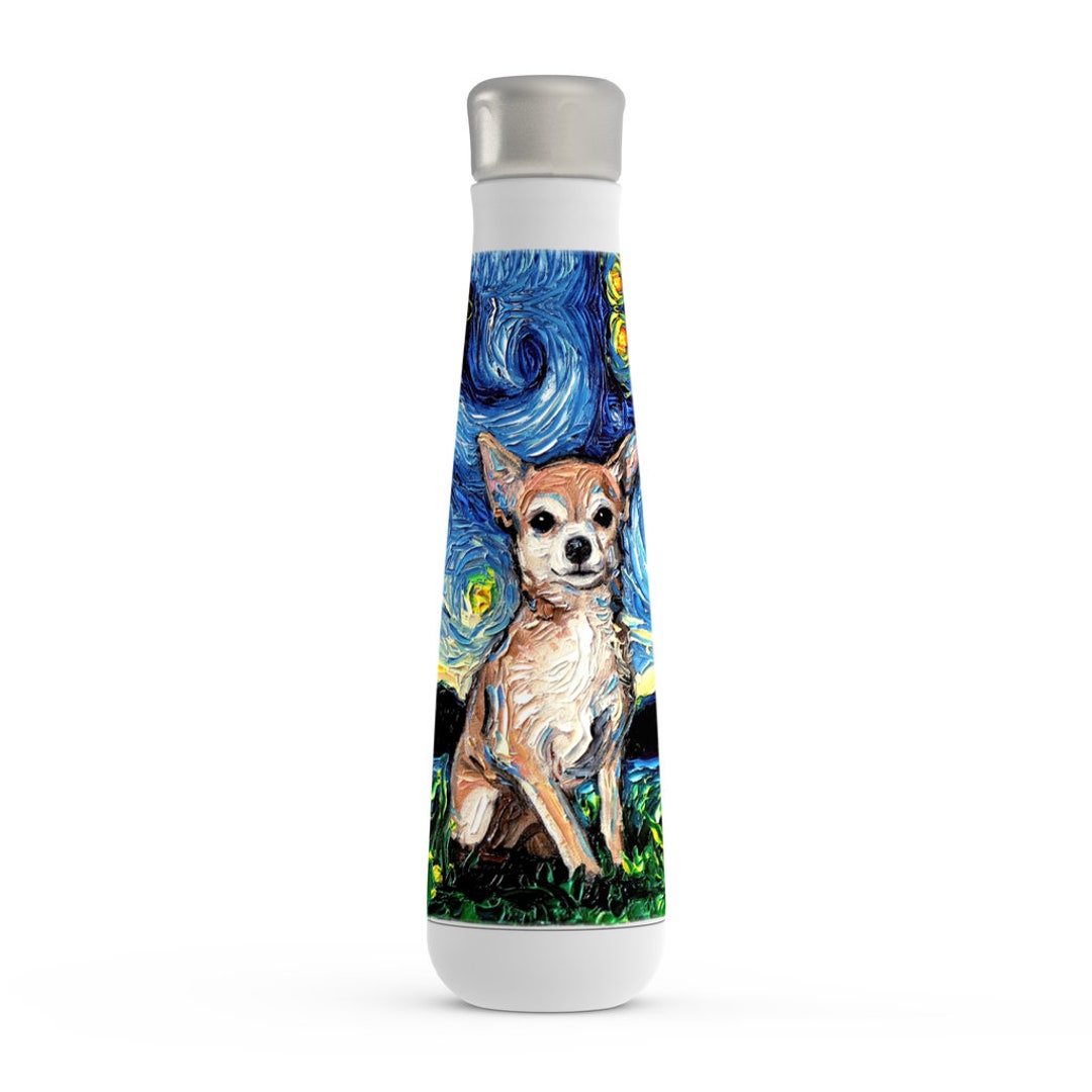 Peristyle Water Bottle Black and Tan Chihuahua Starry Night Dog Insulated  Stainless Steel Drinkware Art by Aja Free US Shipping 
