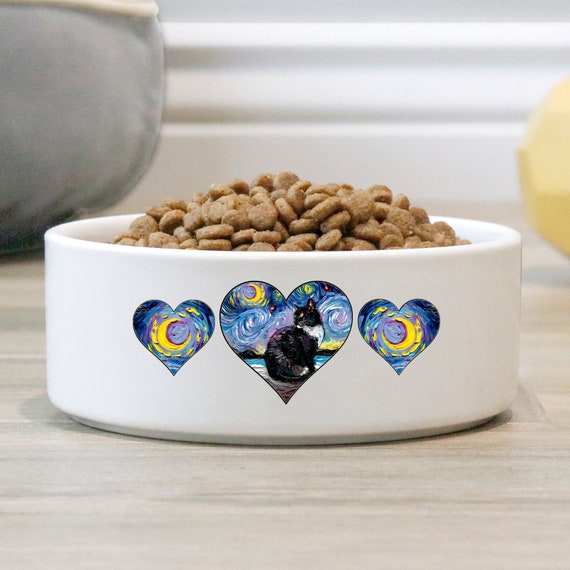 Tazón de cerámica para mascotas Gato esmoquin en la playa Etsy España