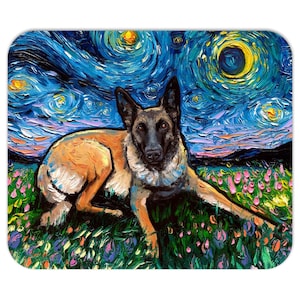 Mousepad  Belgian Malinois Shepherd Starry Night Dog Computer Desk Accessories Home Office Decor Mouse Pad 7.75x9.25 Inches