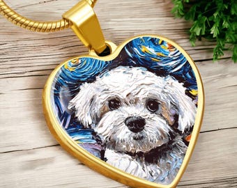 マルチーズとプードルのミックス犬（マルティプー）のネックレス