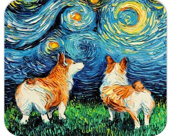 Mousepad - Pembroke Welsh Corgi Butts Starry Night Dog Computer Desk Accessories Home Office Decor Mouse Pad 7.75x9.25 Inches