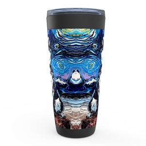 Siberian Husky Starry Night Dog Viking Tumbler Insulated Stainless Steel Drinkware Art By Aja Travel Mug image 3