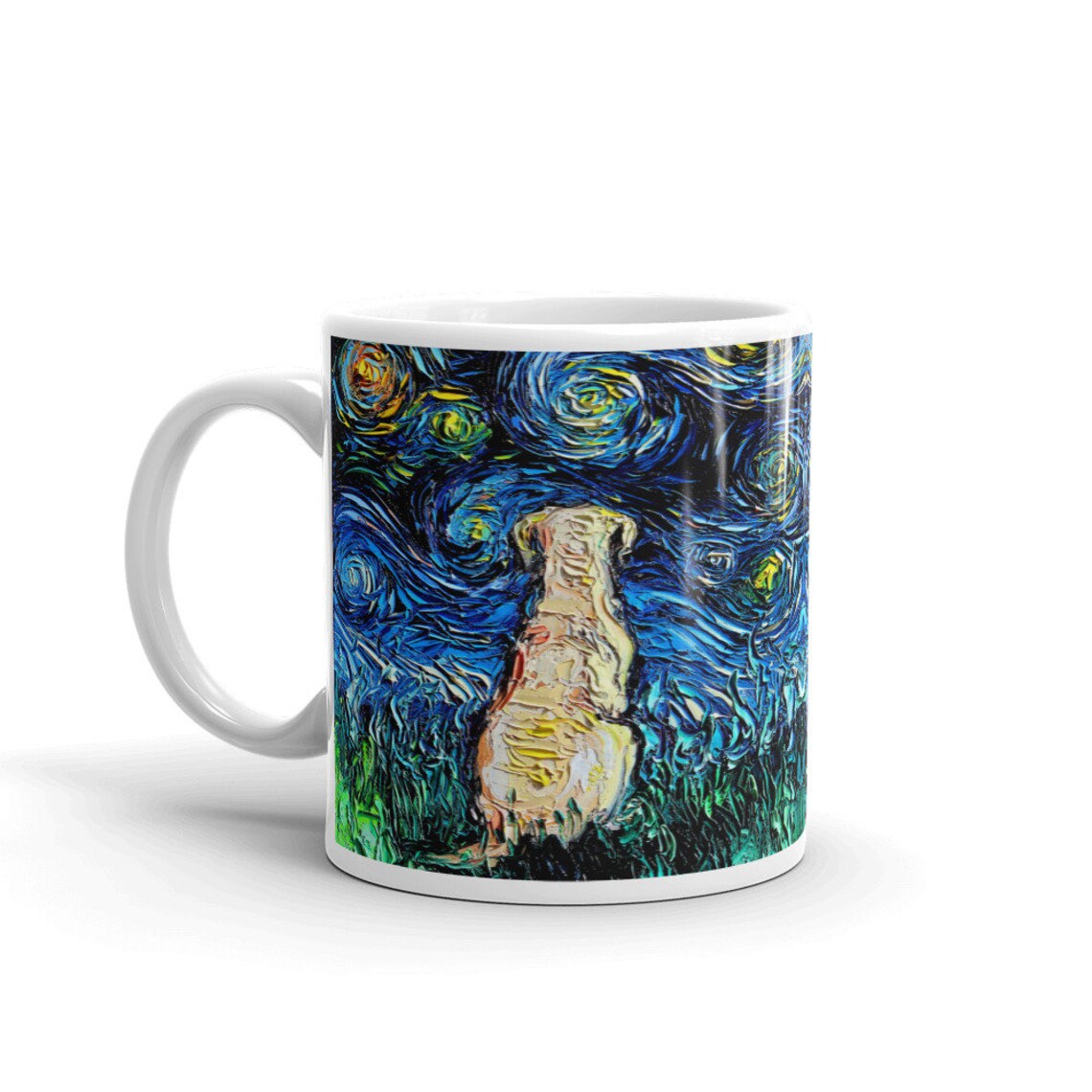 Yellow Labrador Coffee Mug Dog Lover Starry Night Art by Aja - Etsy