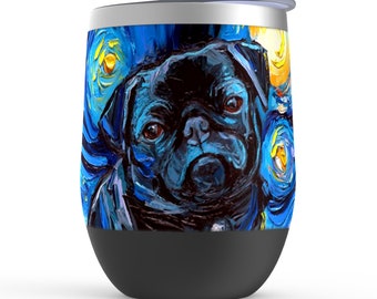 Pug Wine Glass - Etsy