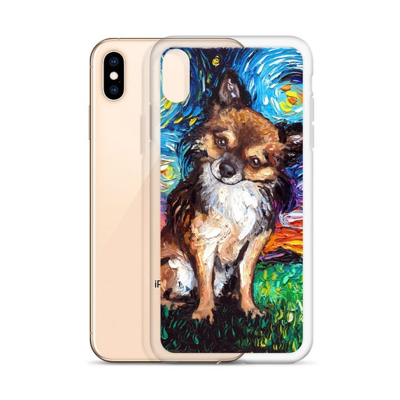 Long Haired Chihuahua Night Iphone Case Dog Lover Phone Etsy