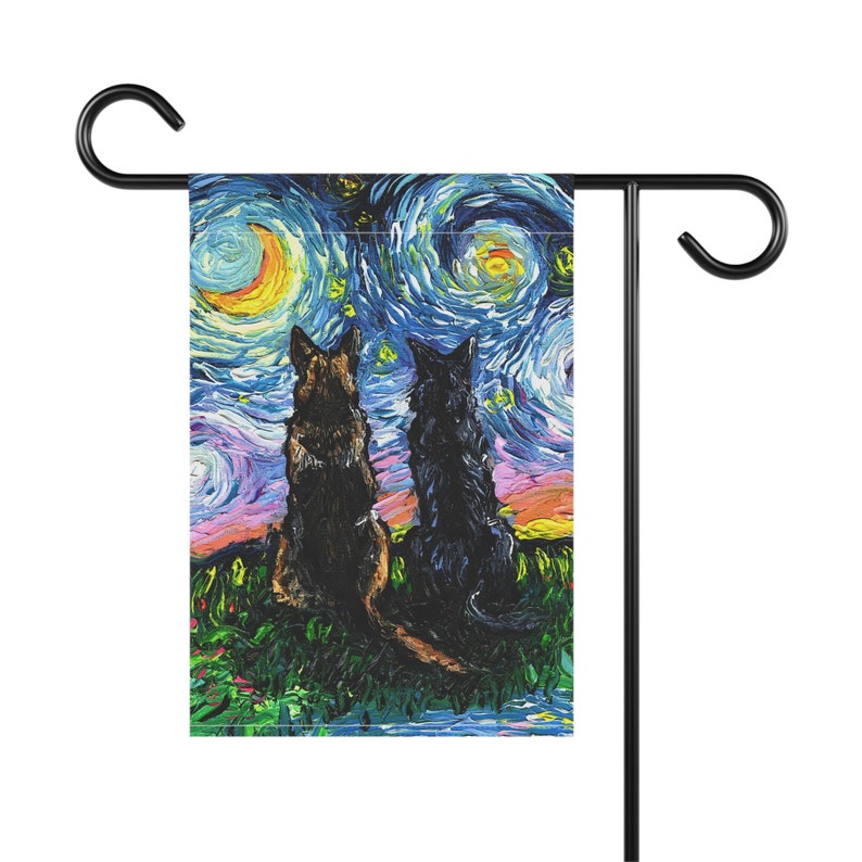 German Shepherd Starry Night Outdoor Garden Flag image 4