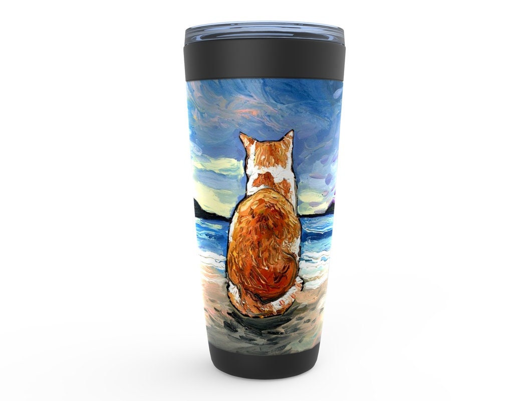 Goth Gifts for Women - Cat Gothic Tumbler Coffee Mug for Women - Cat Lover Gifts for Women - 20 oz Stainless Steel Insulated Cat Cup with Lid and