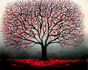 Print of original oil painting landscape by Aja - Story of the Tree 73 24x30 inches